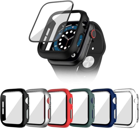 Tempered Film + Case For Apple watch case 6 5 4 SE 44mm 40mm Anti-drop protection glass for iwatch 3 2 1 42mm 38mm watch cove