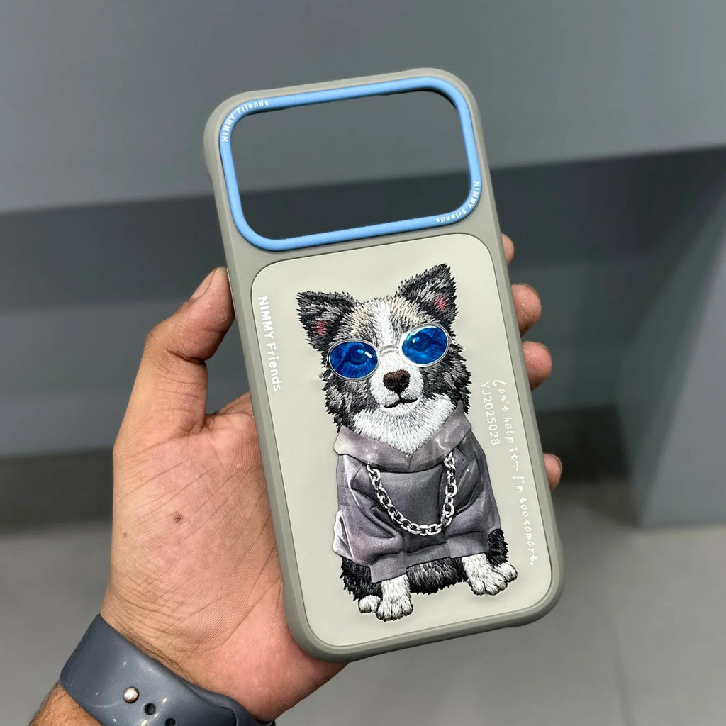 NIMMY DOG CHAIN CASE-GREY BLUE iPHONE 17 PRO AND 17 PRO MAX