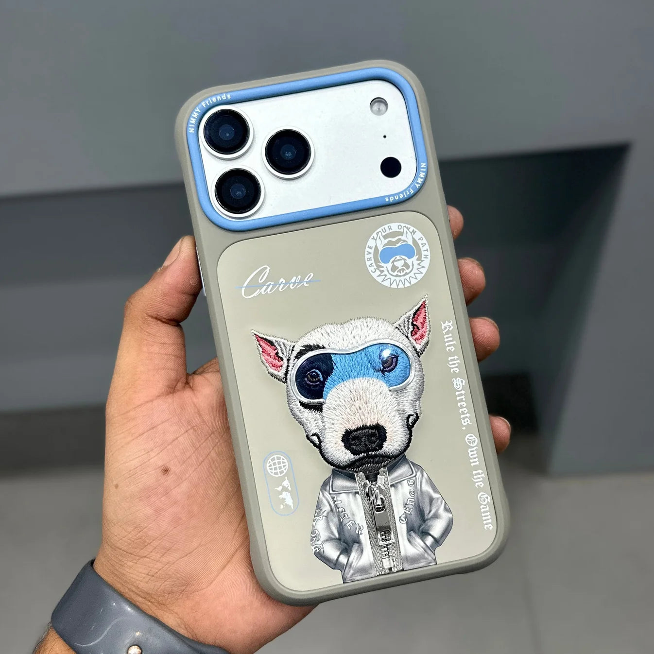NIMMY DOG CHAIN CASE - GREY BLUE 2.0