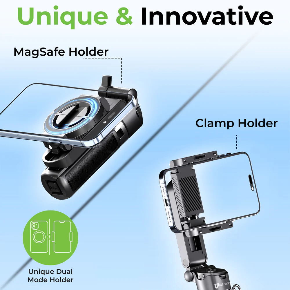 Snap-Z   Two   Ultra-Compact   World’s   Smallest   13cm   Selfie   Stick   &   Tripod   |Folds   to   just   130mm   and   weighs   only   194g   |Works   seamlessly   with   Android   8+   and   iOS   14+   devices|