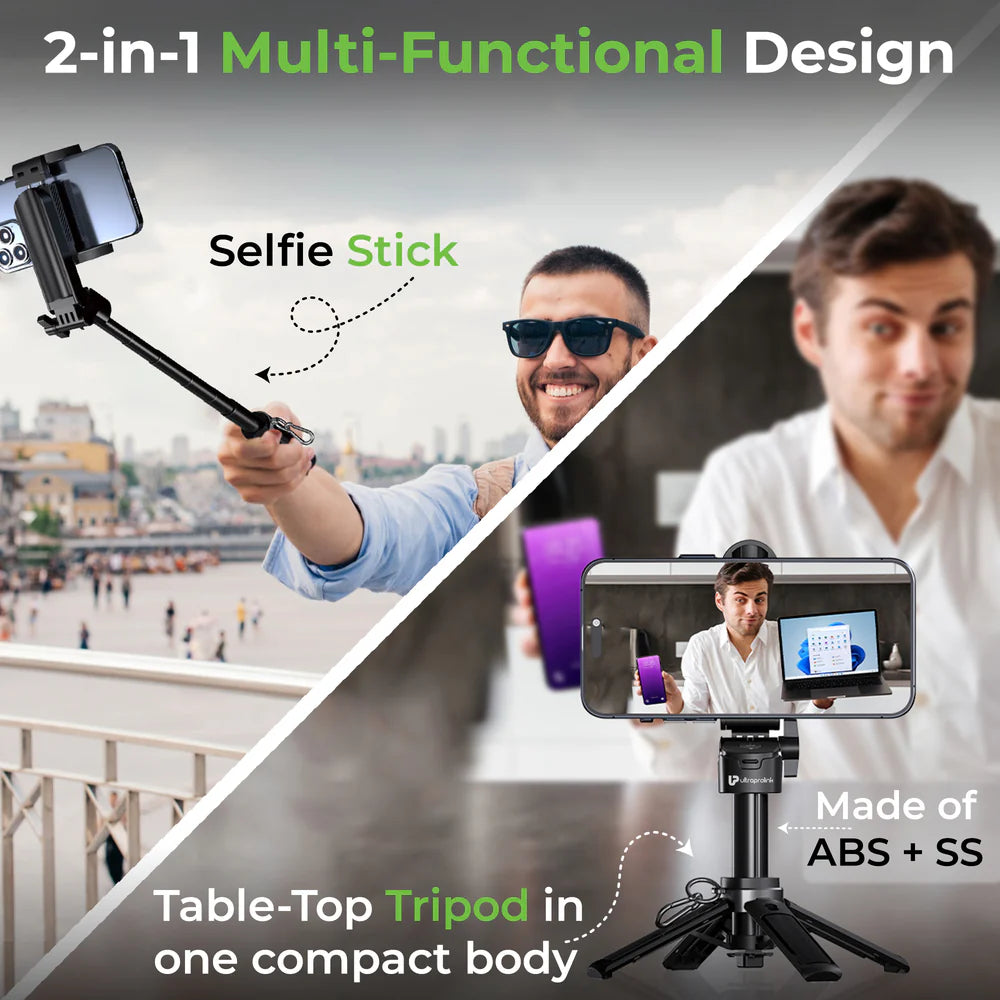 Snap-Z   Two   Ultra-Compact   World’s   Smallest   13cm   Selfie   Stick   &   Tripod   |Folds   to   just   130mm   and   weighs   only   194g   |Works   seamlessly   with   Android   8+   and   iOS   14+   devices|