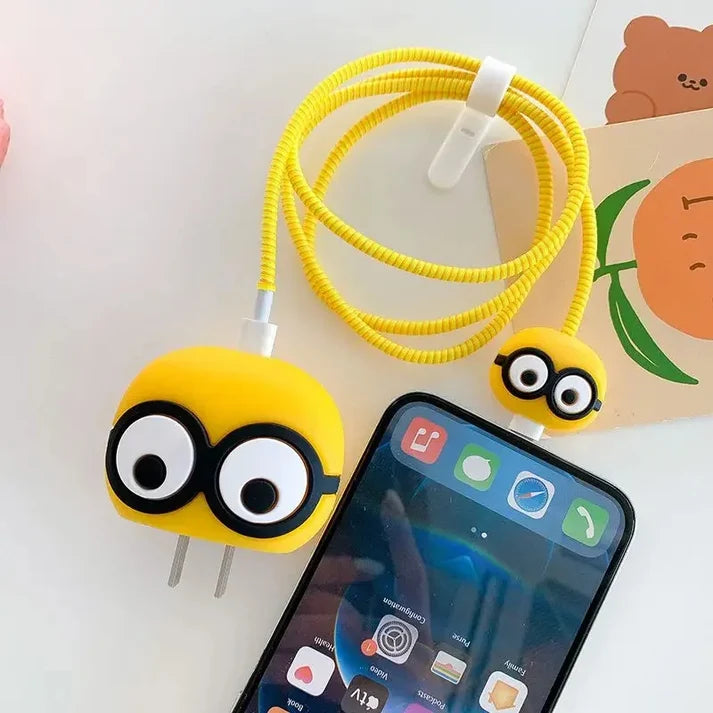 Iphone Charger Case Cover - Minions - 4 Piece Set (With Wire Protector)  1 review