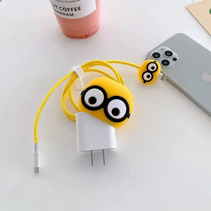 Iphone Charger Case Cover - Minions - 4 Piece Set (With Wire Protector)  1 review