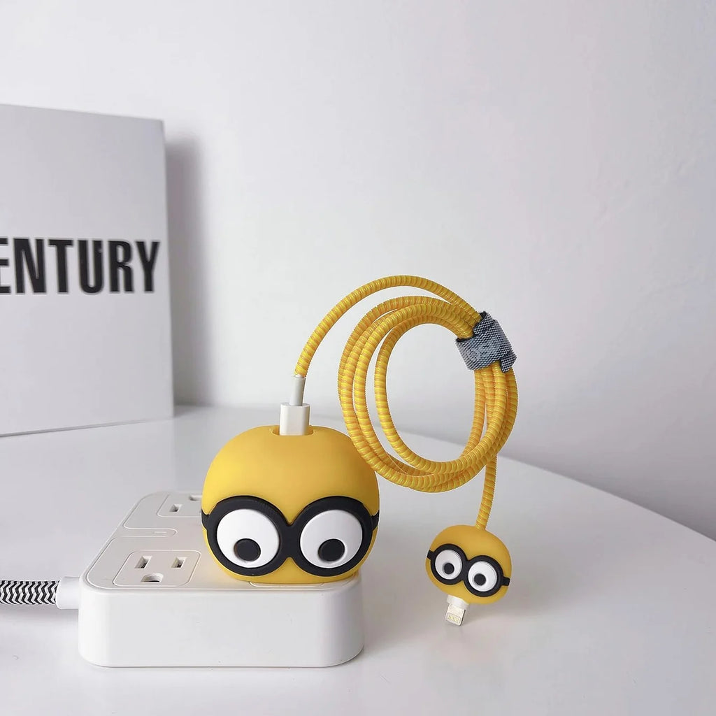 Iphone Charger Case Cover - Minions - 4 Piece Set (With Wire Protector)  1 review