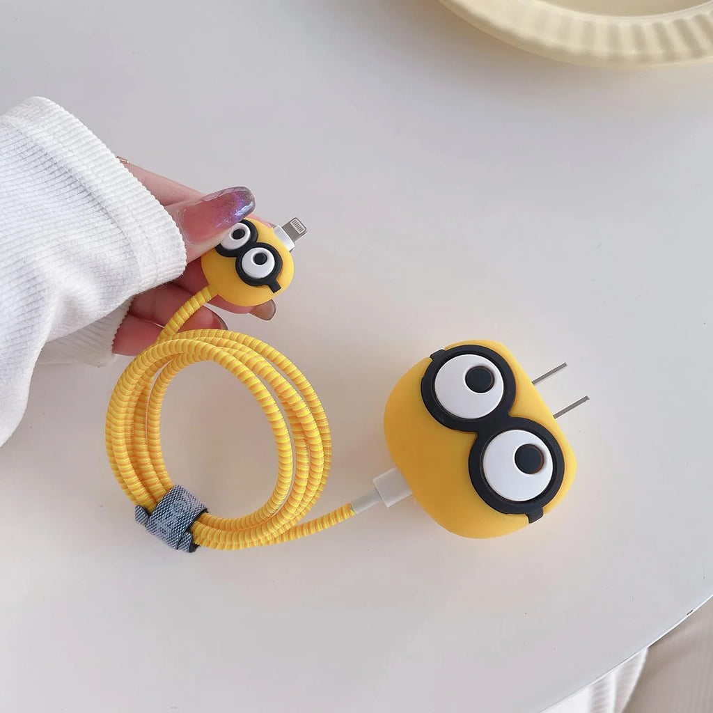 Iphone Charger Case Cover - Minions - 4 Piece Set (With Wire Protector)  1 review