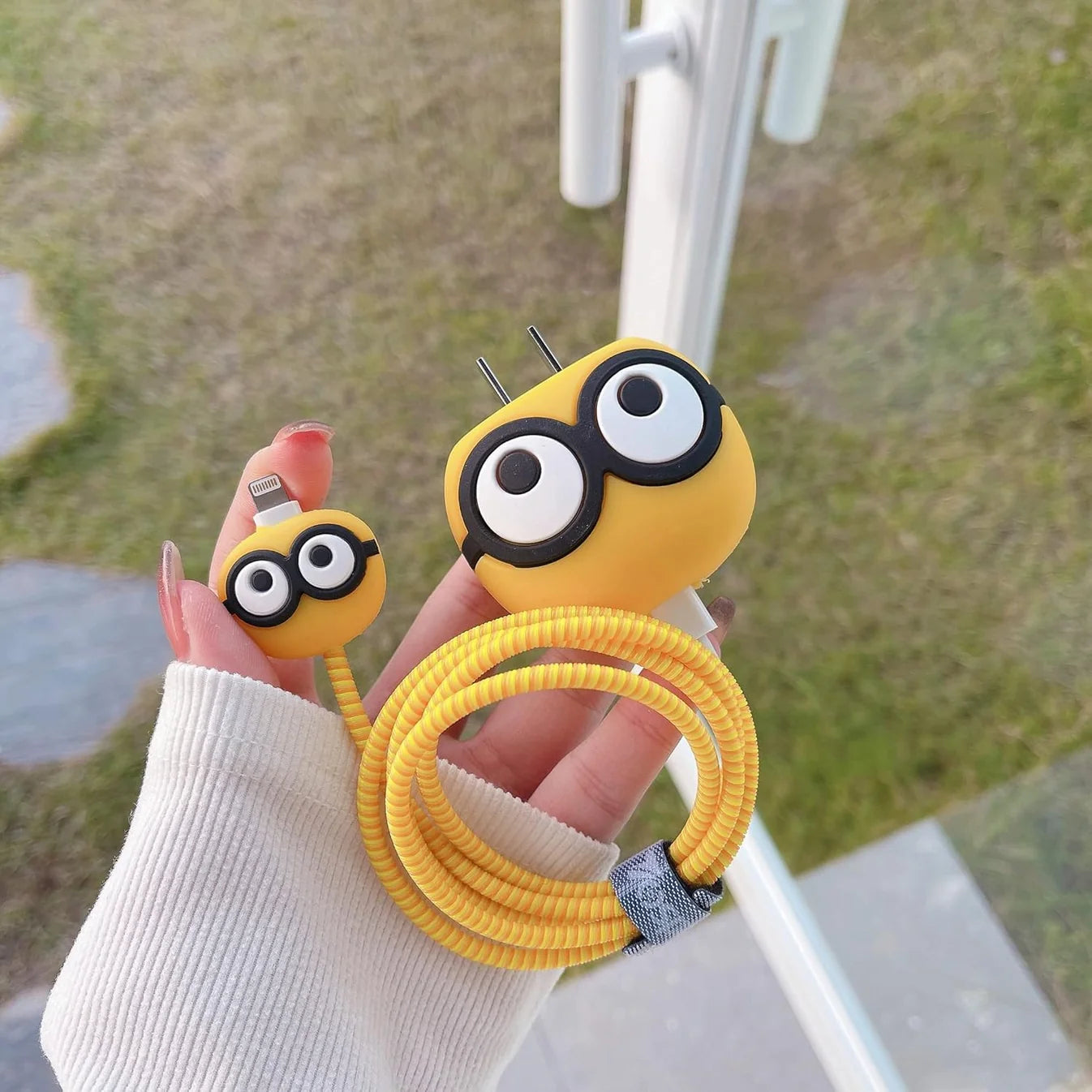 Iphone Charger Case Cover - Minions - 4 Piece Set (With Wire Protector)  1 review