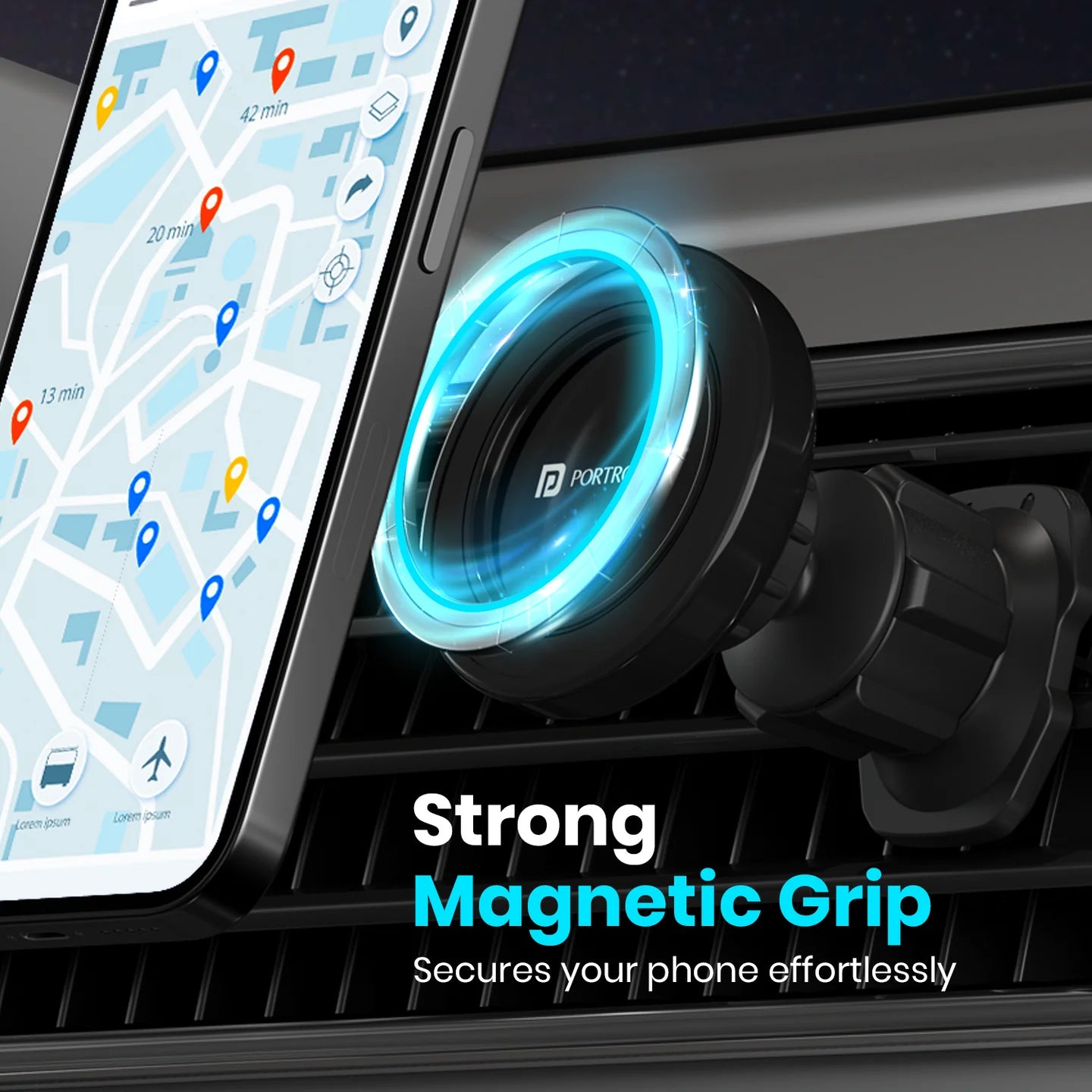 Mogun 4 AC Vent Mount car mobile holders | For MagSafe Phones | Magnetic Grip | Durable Build