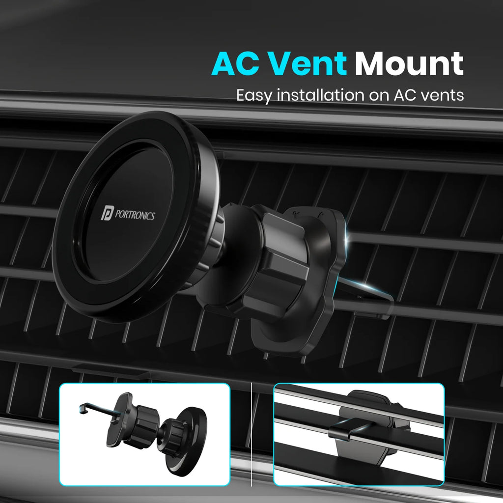 Mogun 4 AC Vent Mount car mobile holders | For MagSafe Phones | Magnetic Grip | Durable Build