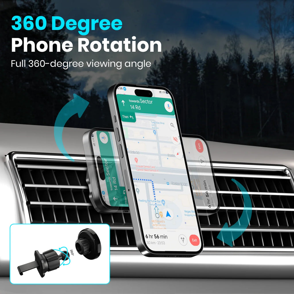 Mogun 4 AC Vent Mount car mobile holders | For MagSafe Phones | Magnetic Grip | Durable Build