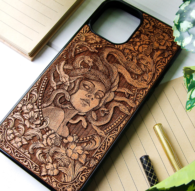 Medusa - Wooden Phone cases 15 pro