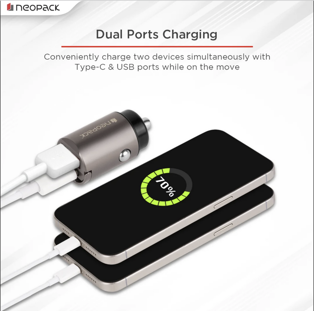 30W Dual Port Turbo Car Charger (Space Grey)