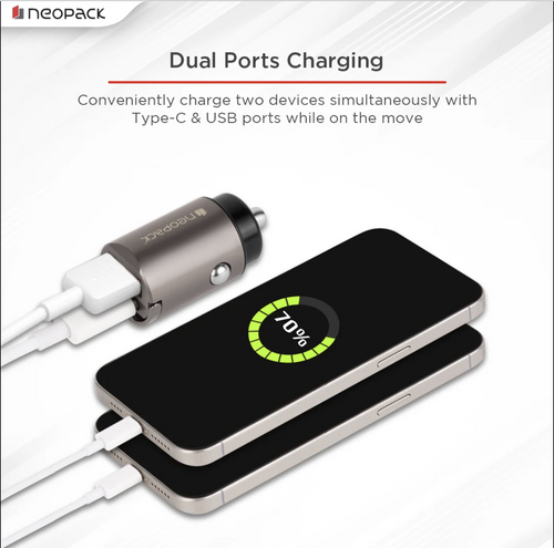 30W Dual Port Turbo Car Charger (Space Grey)