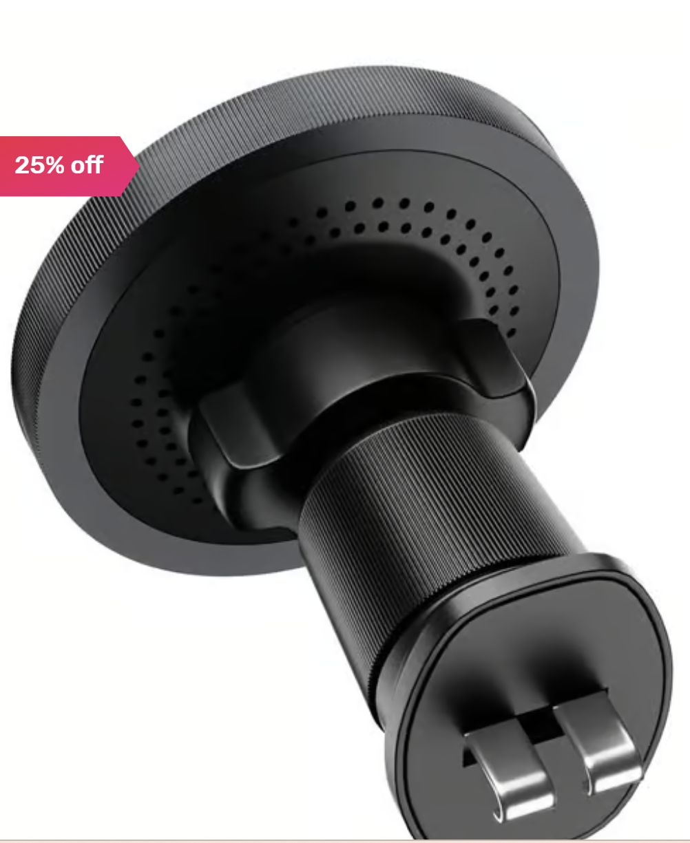Powerup Magsafe Car Mount Charger, Air Vent Magnetic Wireless Phone Charger - Black