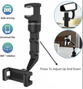 Rearview Mirror Phone Holder for Car, 360° Car Mirror Bracket, All Universal Mobile Phones & GPS Holder, Rotatable Retractable Cell Phone Automobile Cradles for Vehicles