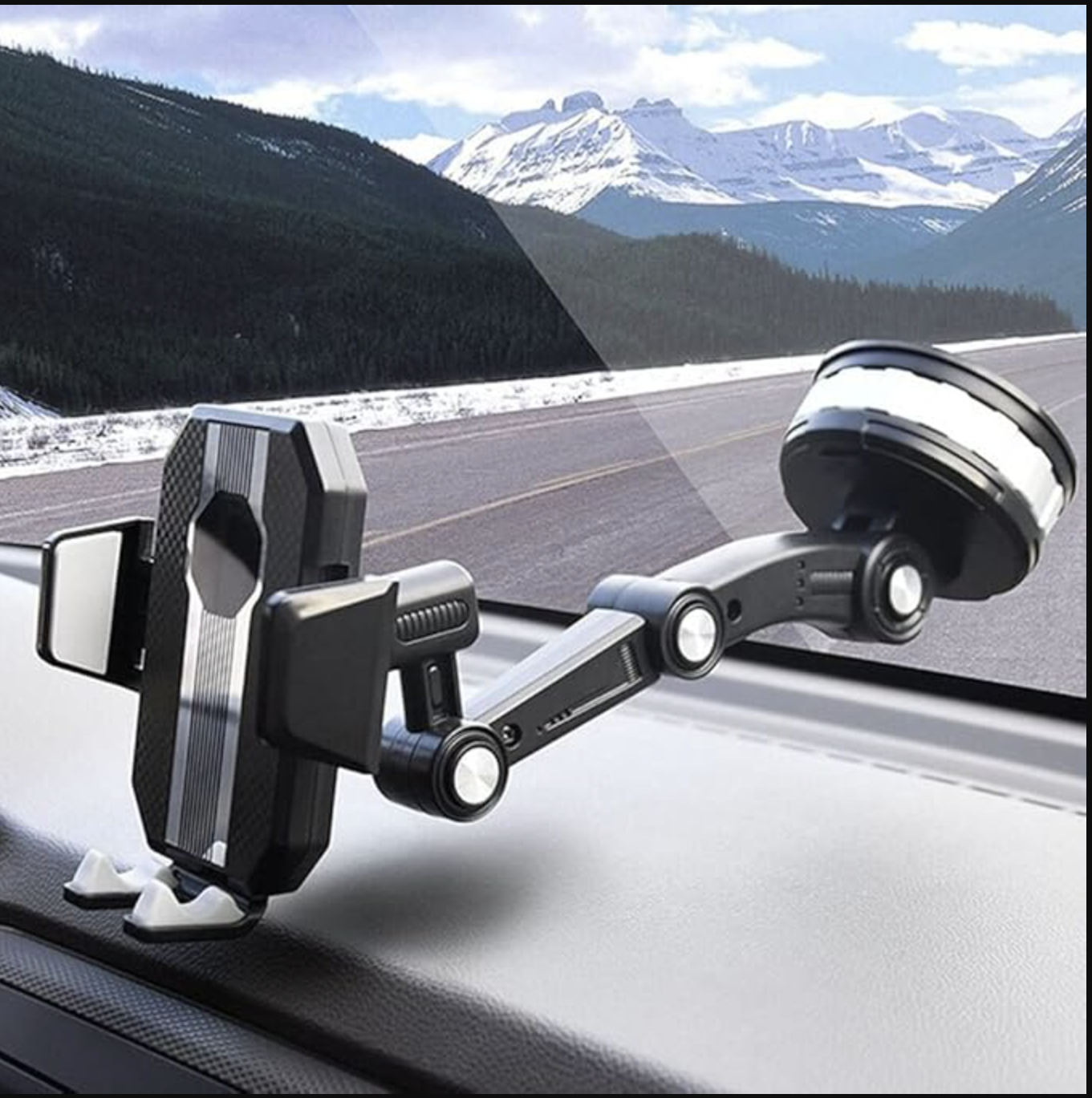 BKN Multifunction Adjustable Car Suction Cup Mobile Phone Holder Navigation Easy Clamp Hands-Free Universal Fit for All Dashboard-Windshield iPhone 14 13 12 Pro Max, Samsung Galaxy S23 All Phones