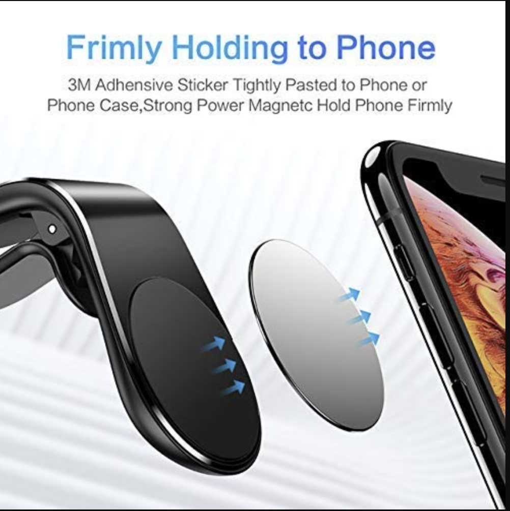 Mini Magnetic Car Dashboard Mount Mobile Phone Holder with Metal Body(Black)