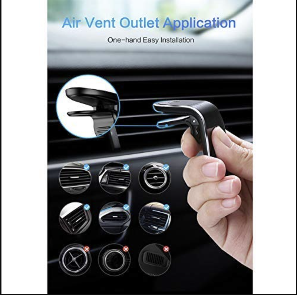 Mini Magnetic Car Dashboard Mount Mobile Phone Holder with Metal Body(Black)