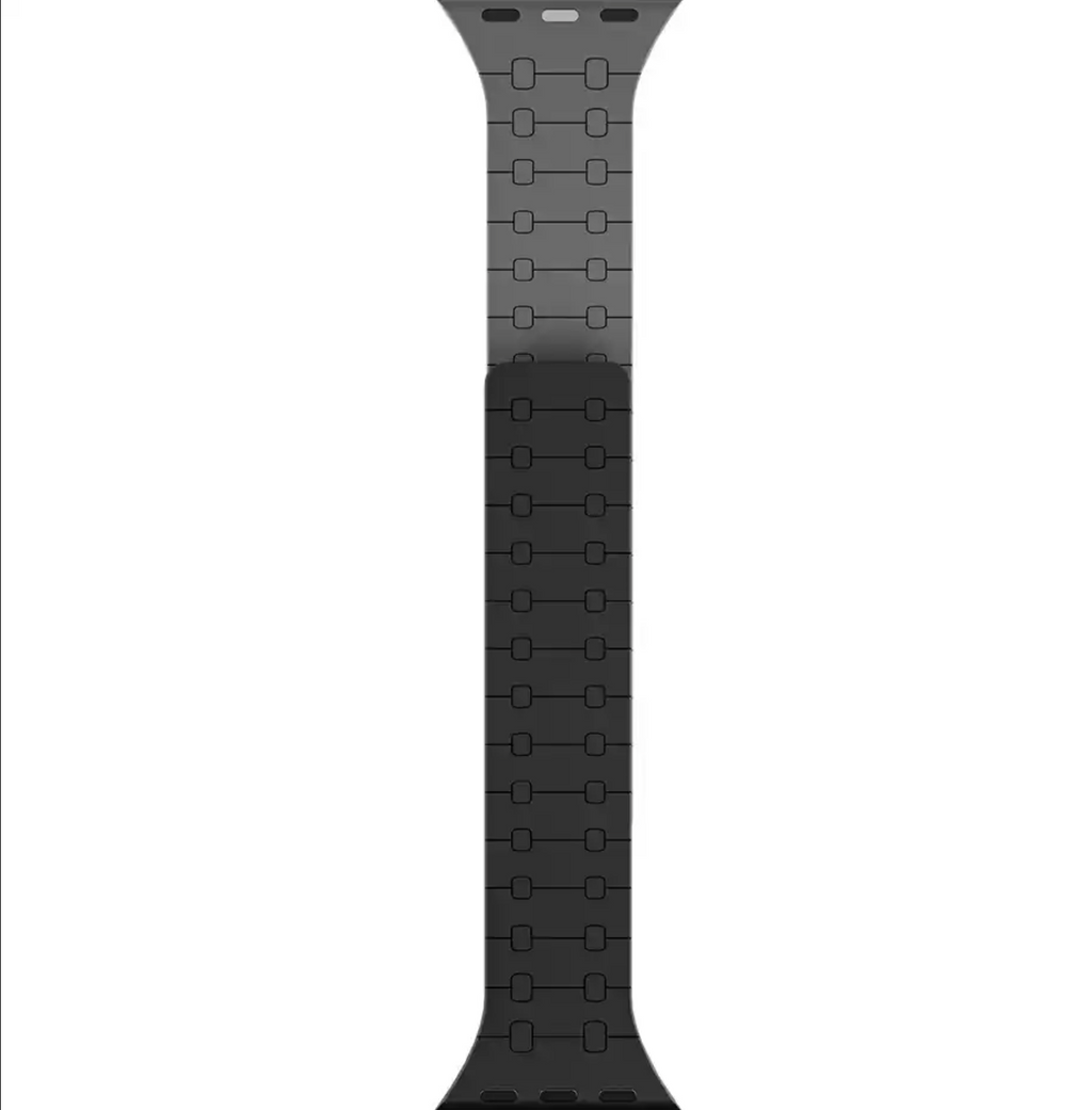 Watch Strap  DailyObjects (42/44/45/46/49/Series10 46mm) Black Velour Snap On WatchBand