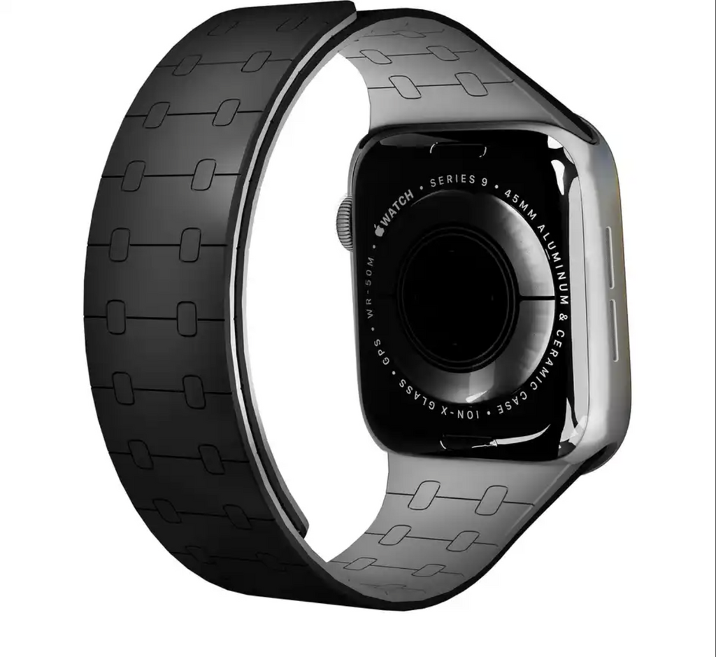 Watch Strap  DailyObjects (42/44/45/46/49/Series10 46mm) Black Velour Snap On WatchBand