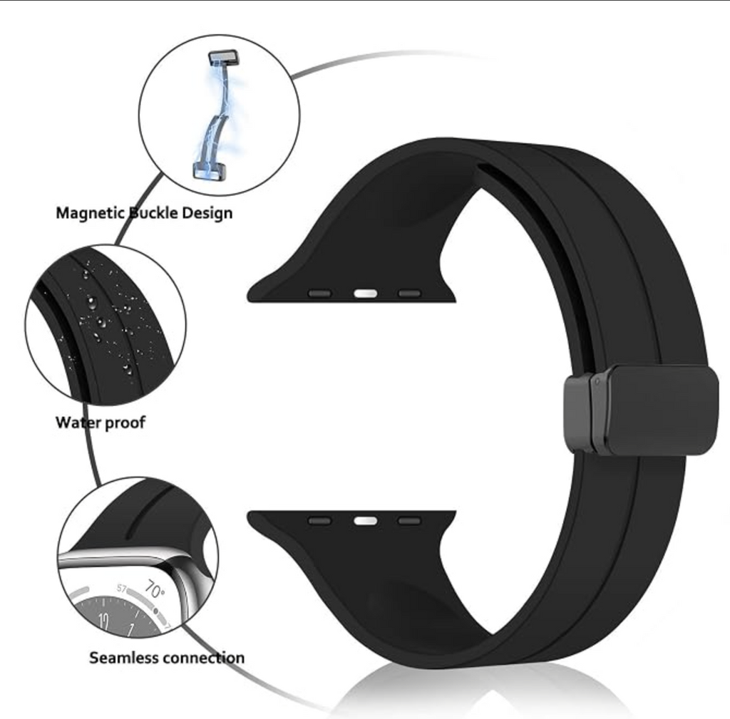 Like Star Silicone Magnetic Folding Buckle Apple Watch Band 44mm 45mm