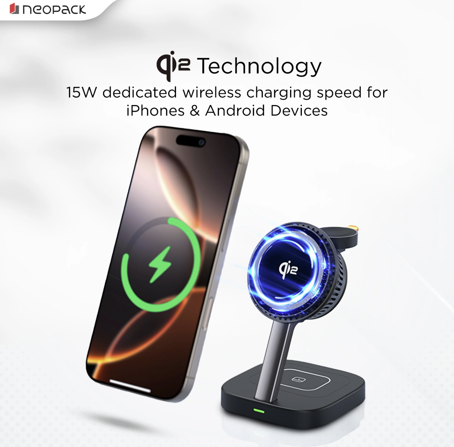 ICEMag 3in1 Wireless Charger Qi2 with Cryocore Cooling Technology, 22.5W Fast Charging (Black)