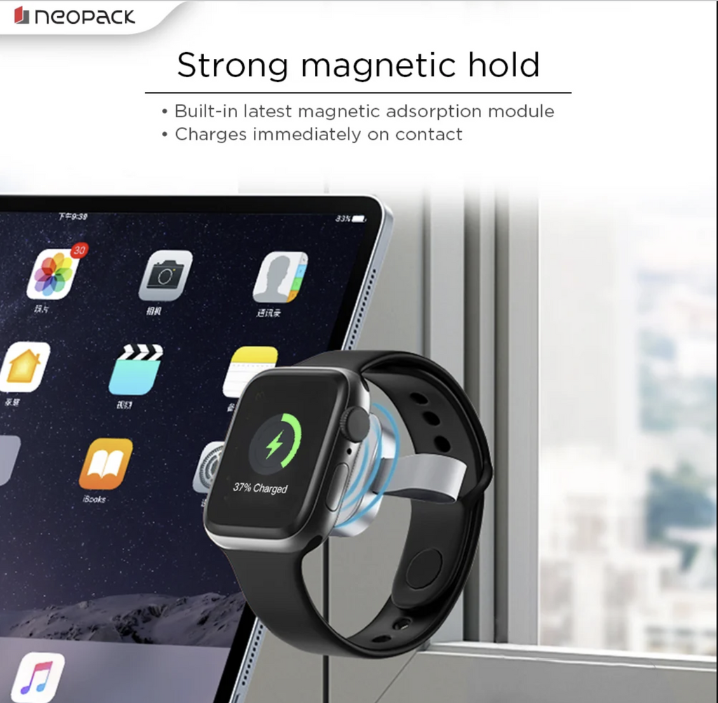 Nano Wireless Charger for Apple Watch, Compatible with All Series 9/8/7/6/5/4/3/2/1/Ultra 2 (White)