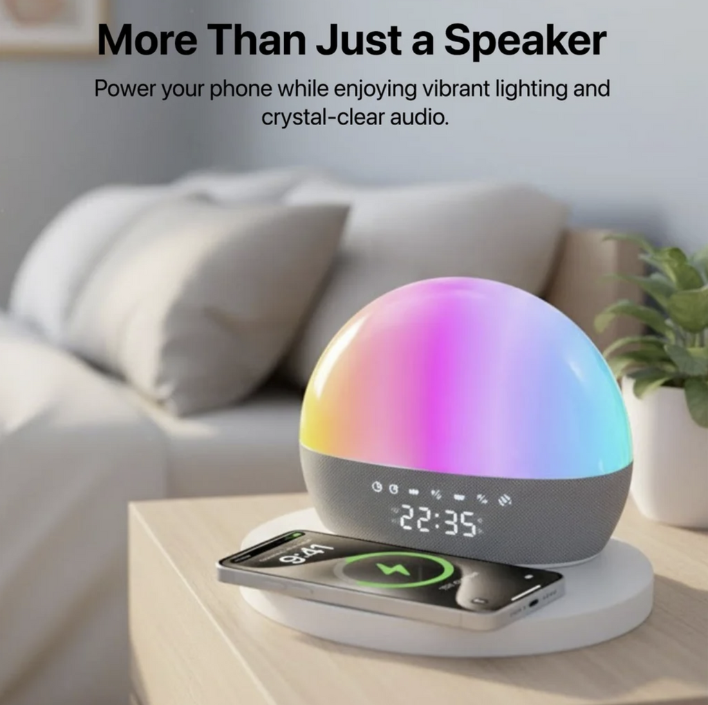 Vaku Luxos ® 3-in-1 SOUNDNEST Bluetooth Speaker with 15W Wireless Charger