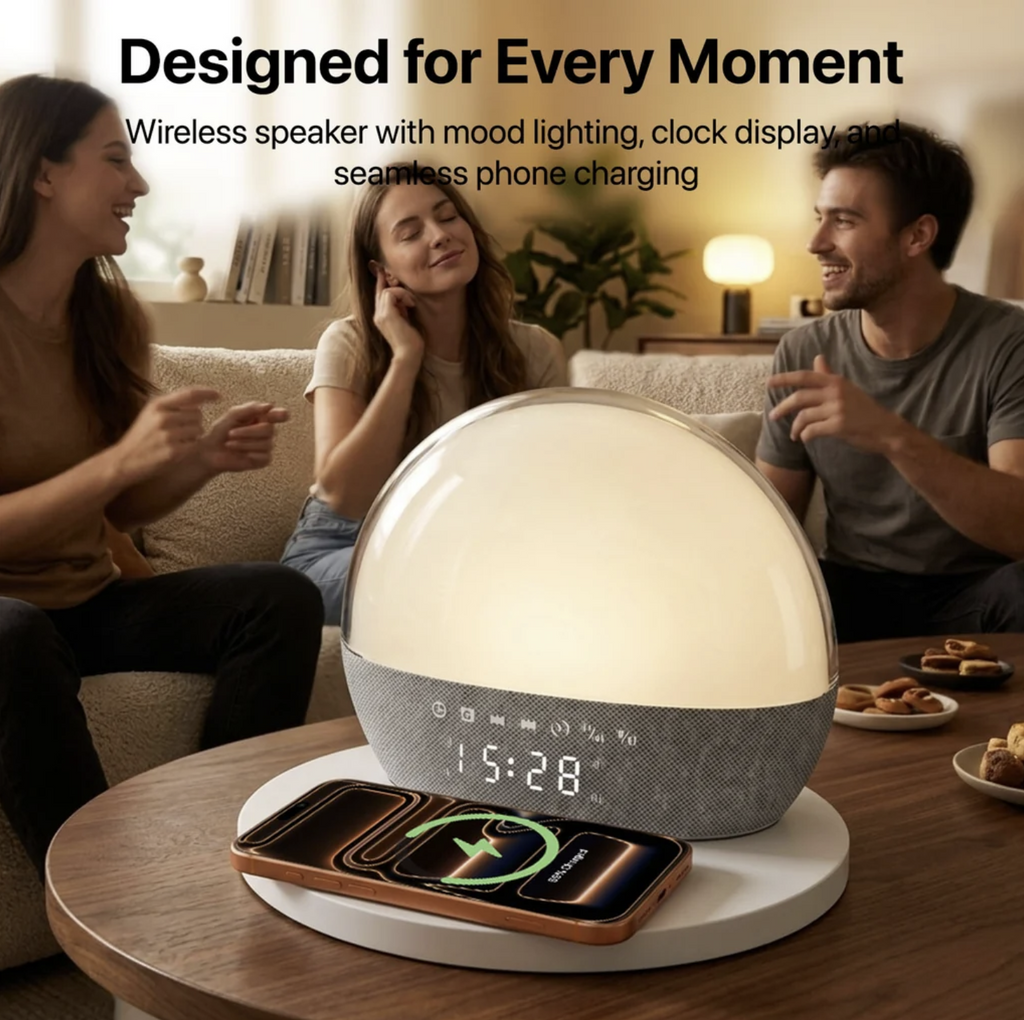 Vaku Luxos ® 3-in-1 SOUNDNEST Bluetooth Speaker with 15W Wireless Charger