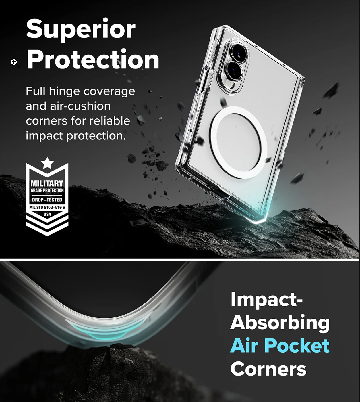 Galaxy Z Fold 8   transparent Magnetic Magnetic clear case