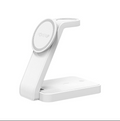 POWERUP by GRIPP 3IN1 Foldable Travel Mag-Safe Wireless Charger with Nightlight for iPhone, AirPods & Watch, Fast Charging, Mag-Safe Alignment, 3 Light
