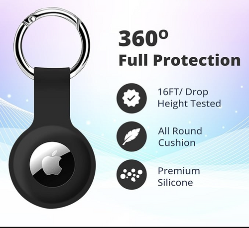 Case for Apple AirTag 2nd Gen (2026) & 1st Gen (2021), Shockproof Holder Anti-Scratch Protective Cover for Air Tags, Men's Women's Keyrings & Keychains for Keys, Luggage, Bags