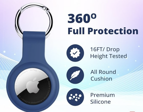Case for Apple AirTag 2nd Gen (2026) & 1st Gen (2021), Shockproof Holder Anti-Scratch Protective Cover for Air Tags, Men's Women's Keyrings & Keychains for Keys, Luggage, Bags