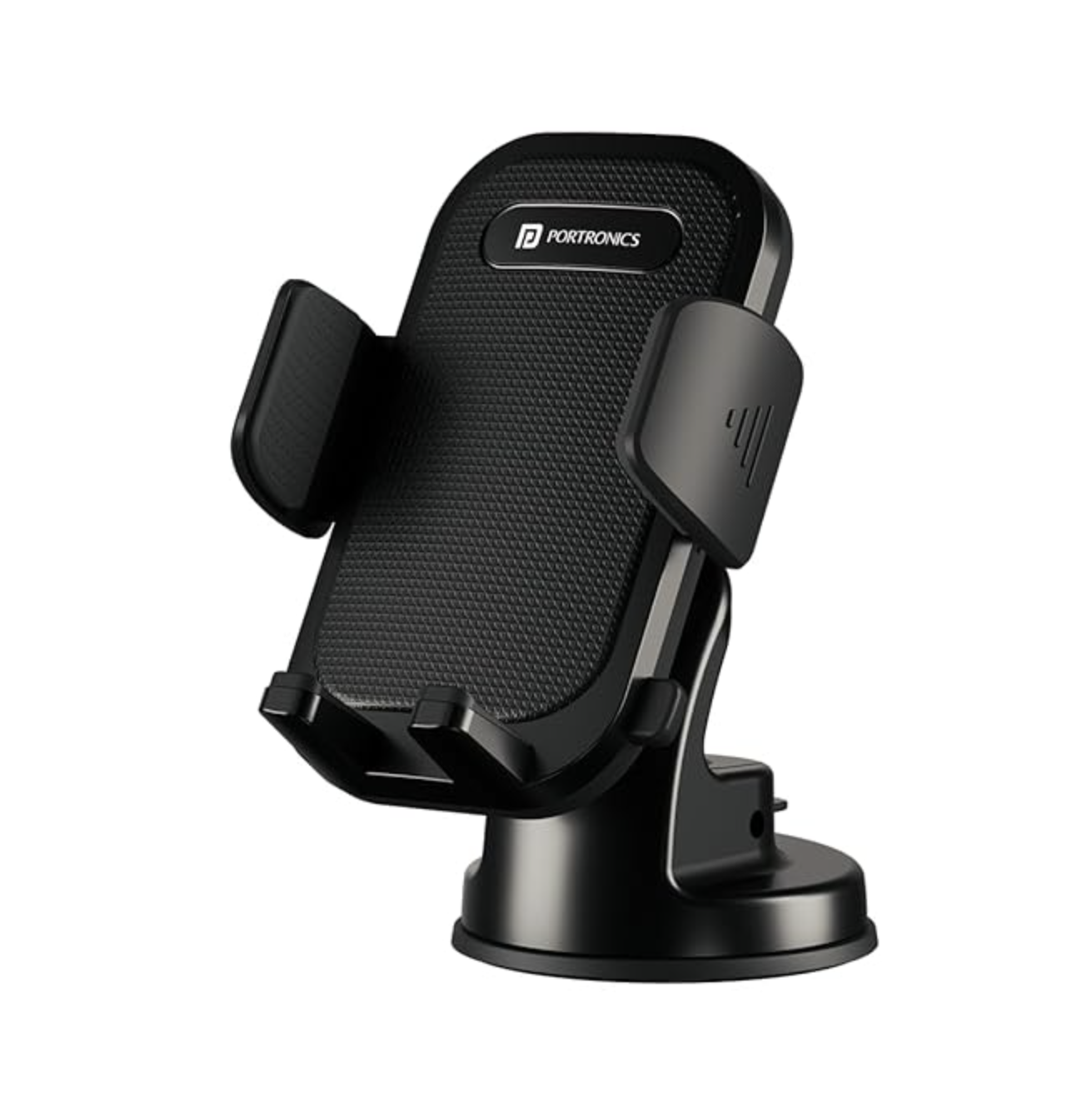 Portronics Clamp M4 Car Phone Holder Stand with 360 Degree Rotation, Strong Grip, Suction Cup Mount,