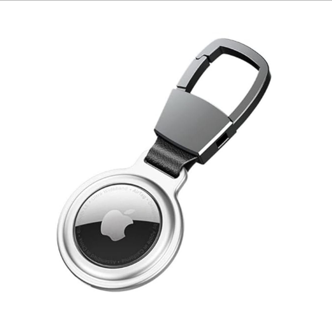 AirTag Keychain Holder with Metallic Case Compatible with Apple Airtag with Antitheft Magnetic Lock | Light