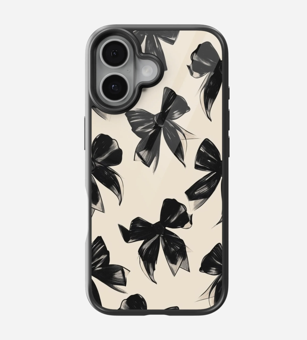 Vintage   Noir   Bow   Glass   Case Custom iPhone Covers