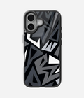 Abstract   Black/Grey   Geometric   Pattern   Glass   Case Custom iPhone Covers