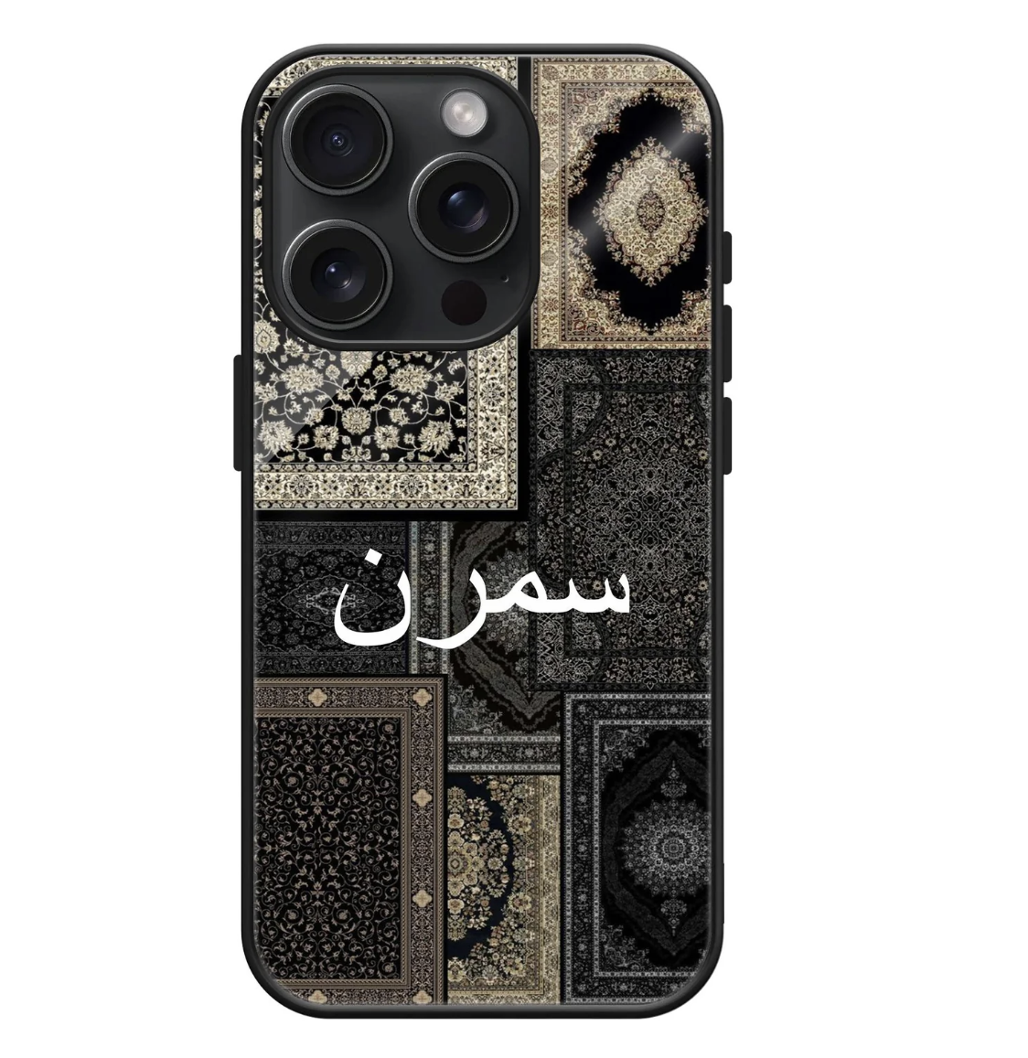 Black & Gold Patchwork Glass Name Case