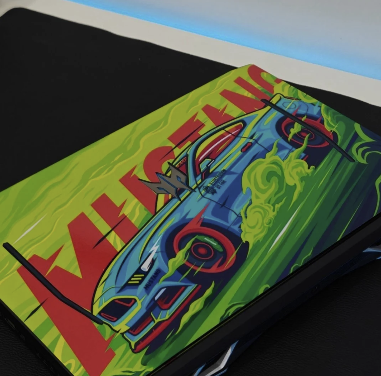 Green Mustang 3D Laptop Skins