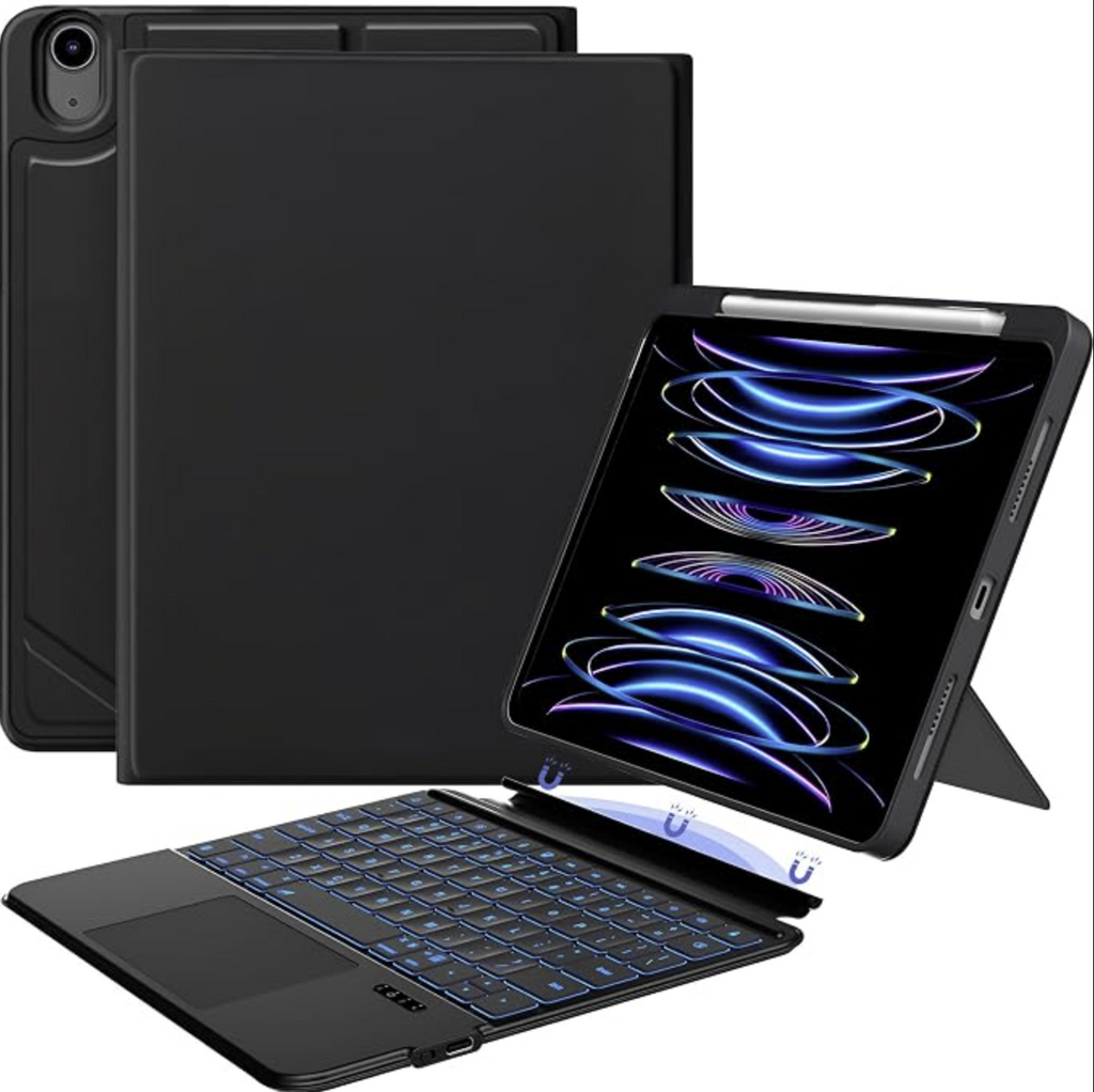 Vaku Luxos NORVIK Magnetic Bluetooth Keyboard Case for iPad 11th inch (A16)/10.9 10th Generation with Flip Cover 360° Protection Backlit Keys &
