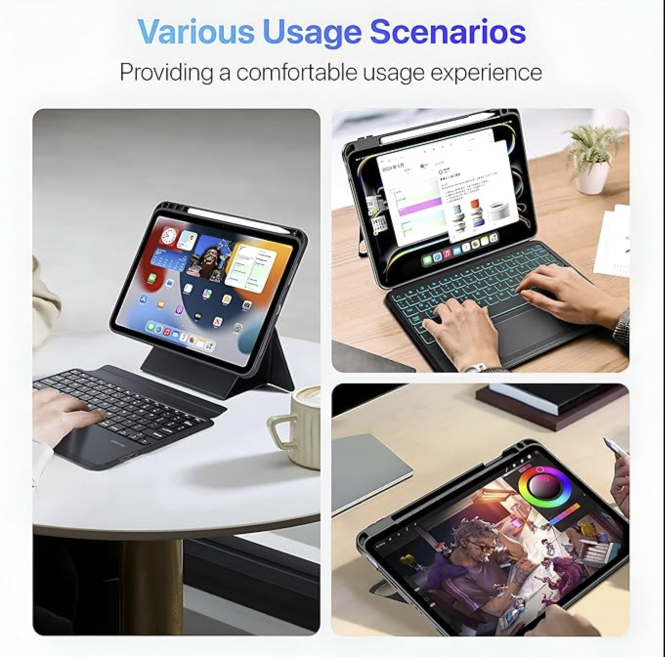Vaku Luxos NORVIK Magnetic Bluetooth Keyboard Case for iPad 11th inch (A16)/10.9 10th Generation with Flip Cover 360° Protection Backlit Keys &