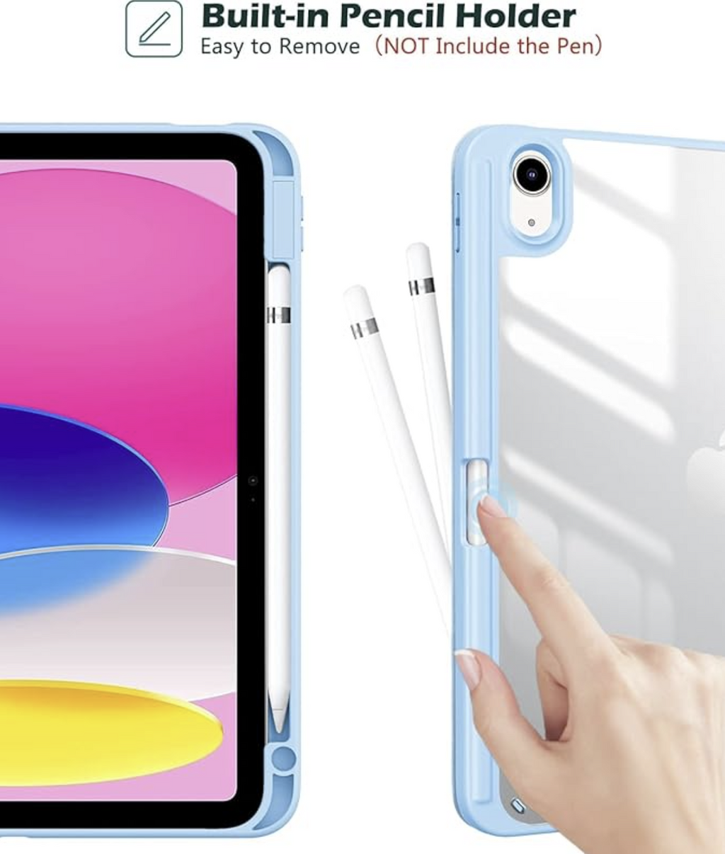 Case for iPad (A16) 11th Generation 11 Inch 2025 10th Generation Case 2022, iPad 10.9 Inch Cover with Clear Transparent Back and TPU