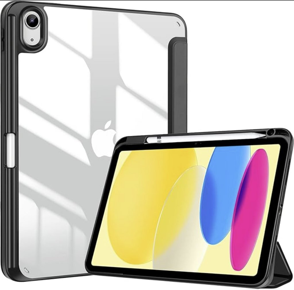 Case for iPad (A16) 11th Generation 11 Inch 2025 10th Generation Case 2022, iPad 10.9 Inch Cover with Clear Transparent Back and TPU Shockproof Frame Cover -Black