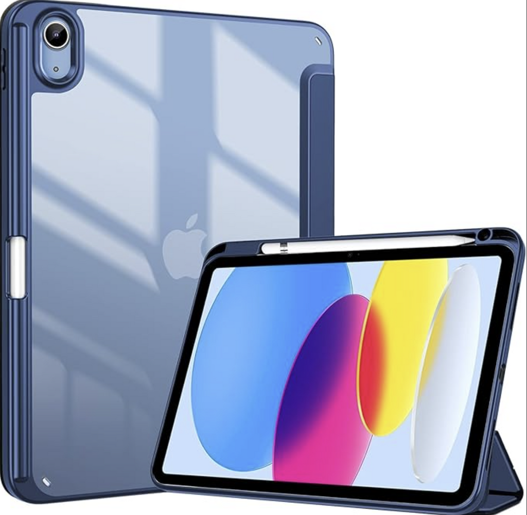 Case for iPad (A16) 11th Generation 11 Inch 2025 10th Generation Case 2022, iPad 10.9 Inch Cover with Clear Transparent Back and TPU Shockproof Frame Cover - Navy