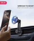 Powerup Magnetic Car Mount with 360¿ Rotation, Phone Holders for Car - Black