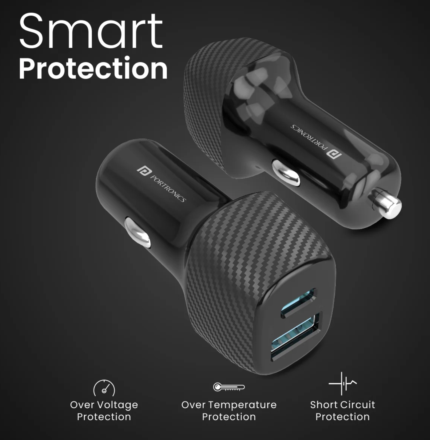 Car Power 6 Dual Output | Type-C PD | USB Port | 51 Watts